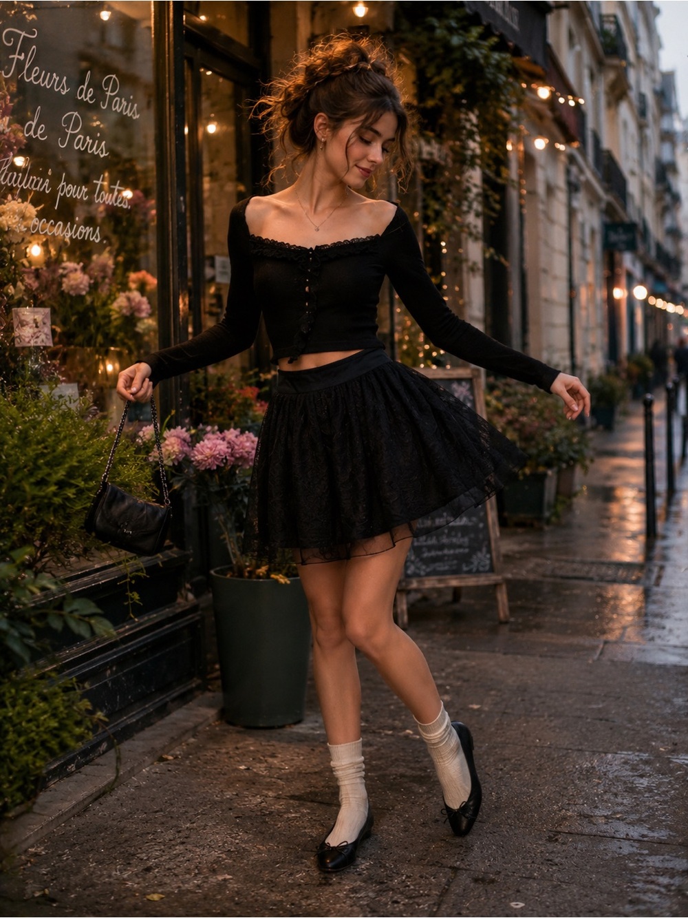 NWT Black Tulle Mini Skirt SZ XS Balletcore Whimsical